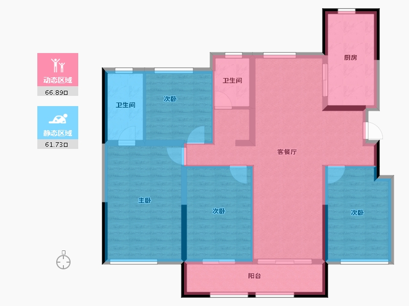 宁夏回族自治区-银川市-宁夏中房·永悦府-115.75-户型库-动静分区