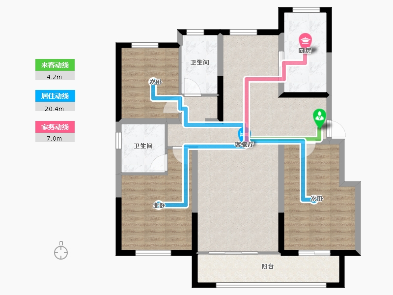 宁夏回族自治区-银川市-宁夏中房·永悦府-107.76-户型库-动静线