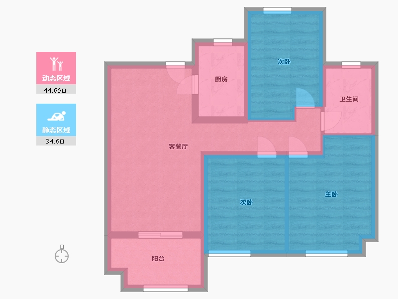 安徽省-合肥市-金科海昱东方-70.00-户型库-动静分区