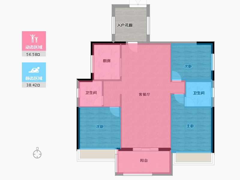 广东省-广州市-绿地珑玥府-93.60-户型库-动静分区