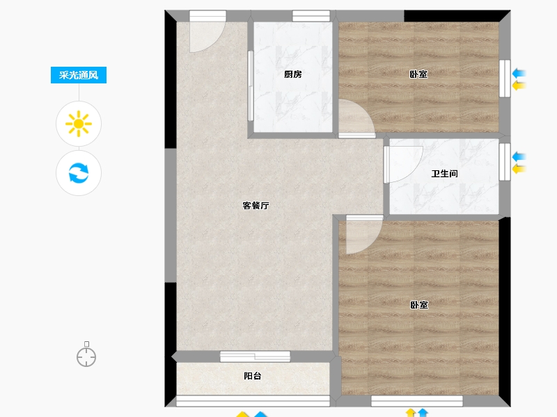 广东省-深圳市-嘉信云峰公馆-52.00-户型库-采光通风