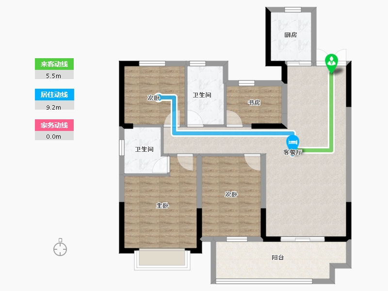 安徽省-宿州市-金荣·学府壹号-100.71-户型库-动静线