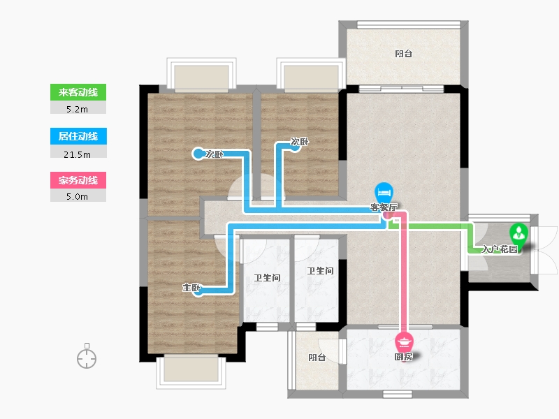 广东省-云浮市-兴业雅苑-89.40-户型库-动静线