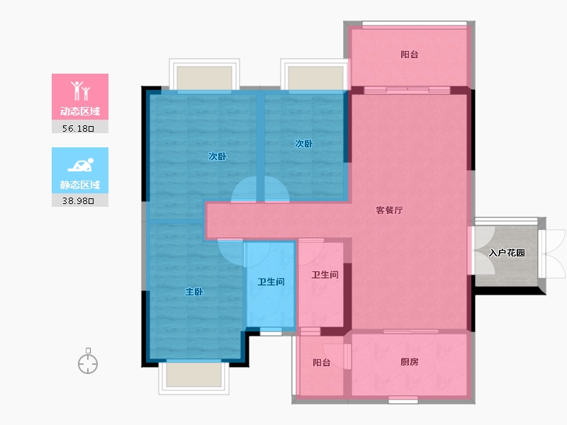 广东省-云浮市-兴业雅苑-89.40-户型库-动静分区