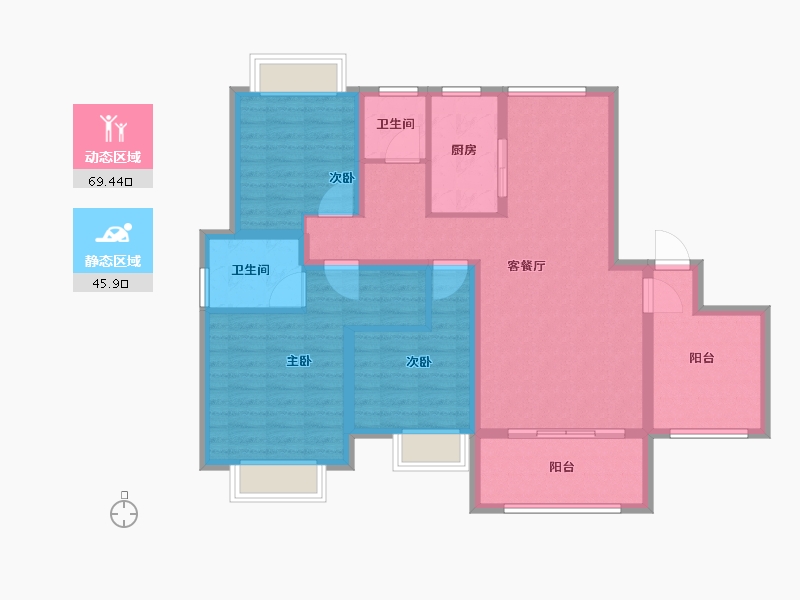 江西省-上饶市-长运·文博府-102.94-户型库-动静分区