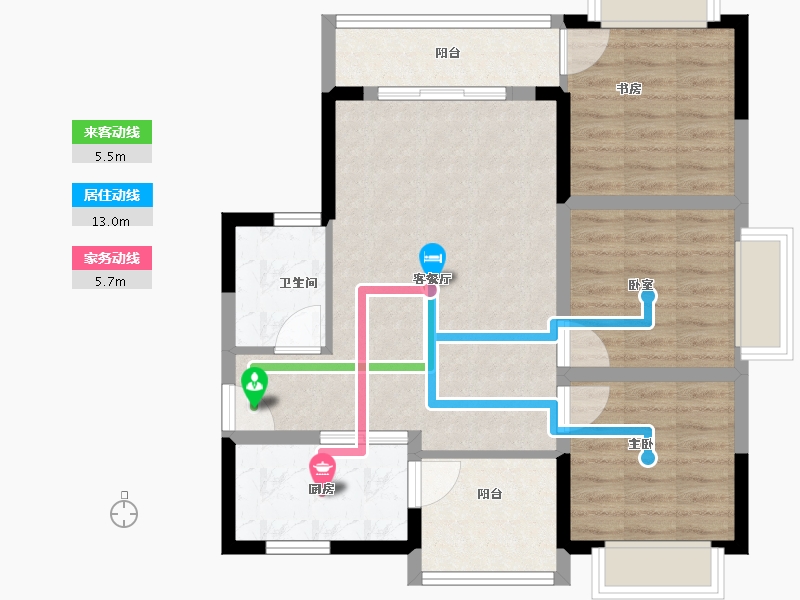 云南省-曲靖市-愿景·中国·宣威公园里康养小镇·芬芳源-78.00-户型库-动静线