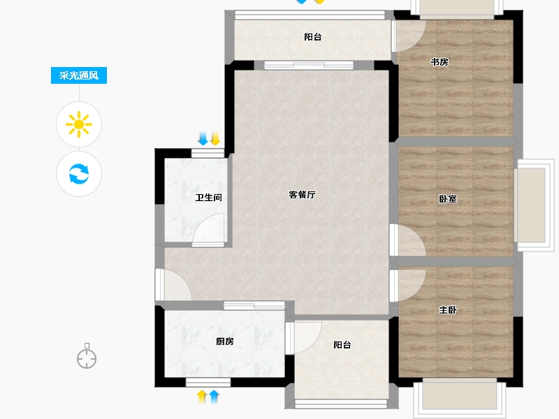 云南省-曲靖市-愿景·中国·宣威公园里康养小镇·芬芳源-78.00-户型库-采光通风