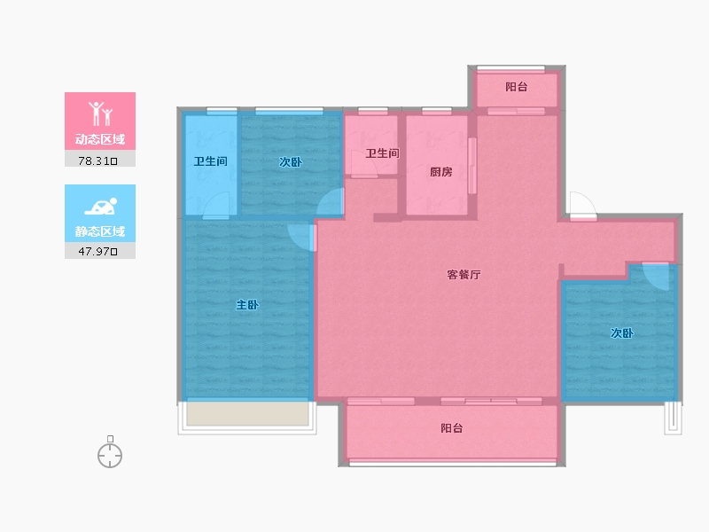 河南省-商丘市-建业联盟东望-114.77-户型库-动静分区