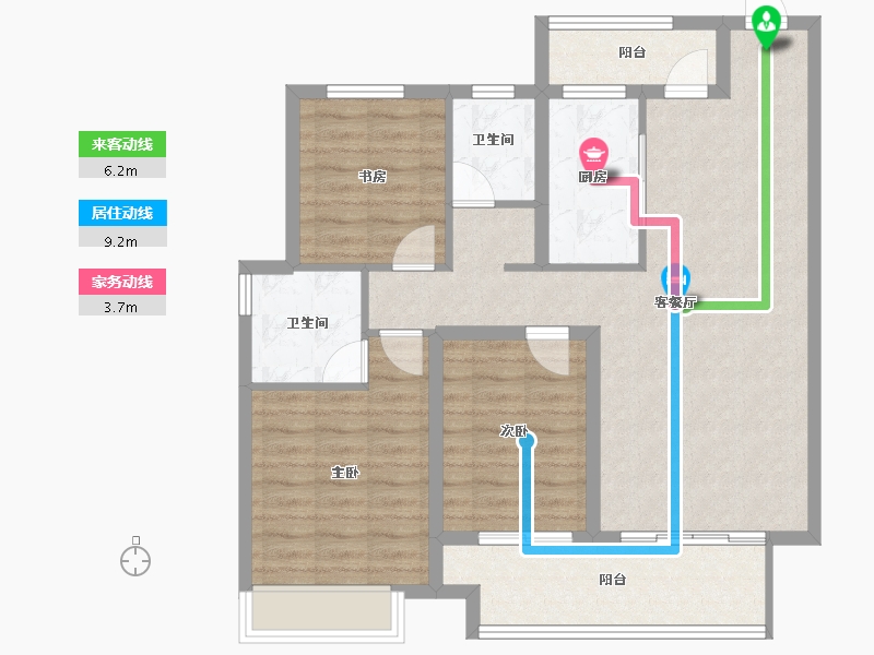 河南省-商丘市-建业联盟东望-92.96-户型库-动静线