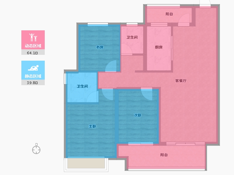 河南省-商丘市-建业联盟东望-92.96-户型库-动静分区