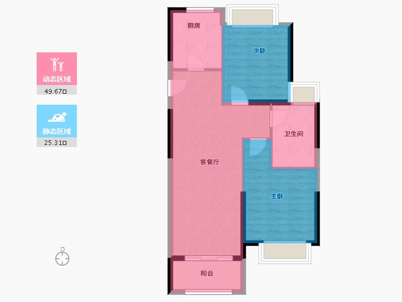 上海-上海市-凯利·海华府-67.67-户型库-动静分区