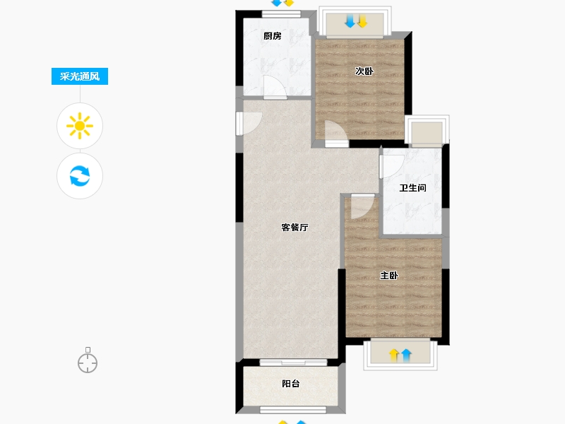 上海-上海市-凯利·海华府-67.67-户型库-采光通风