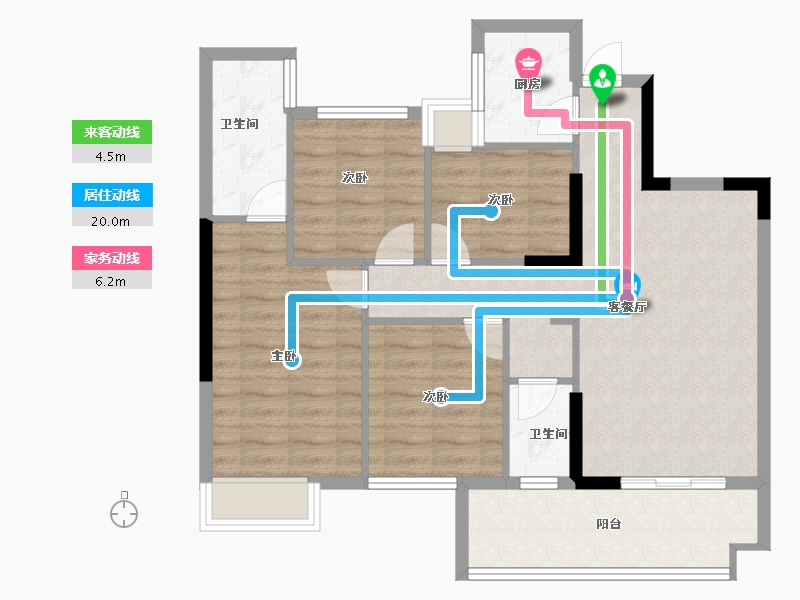 福建省-宁德市-万春·玖珑郡-86.86-户型库-动静线