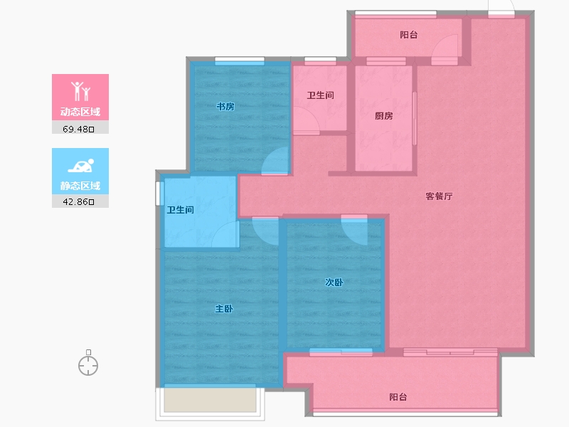 河南省-商丘市-建业联盟东望-100.95-户型库-动静分区