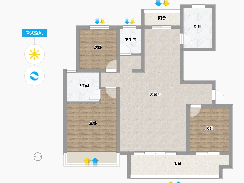 河南省-商丘市-建业联盟东望-106.05-户型库-采光通风