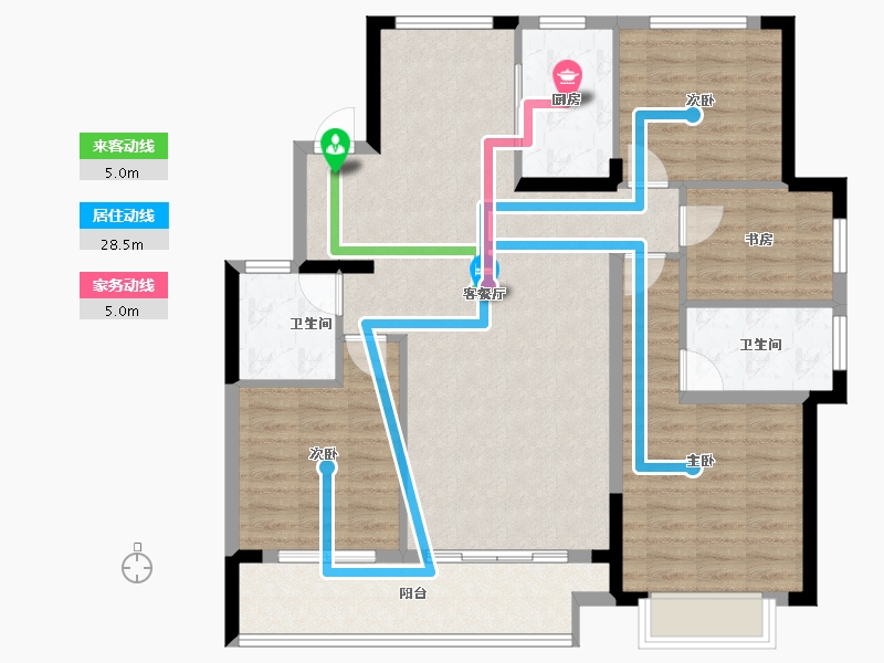 江西省-上饶市-蓝城·明月江南-108.77-户型库-动静线