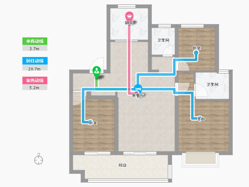 安徽省-合肥市-银城旭辉樾溪臺-89.60-户型库-动静线