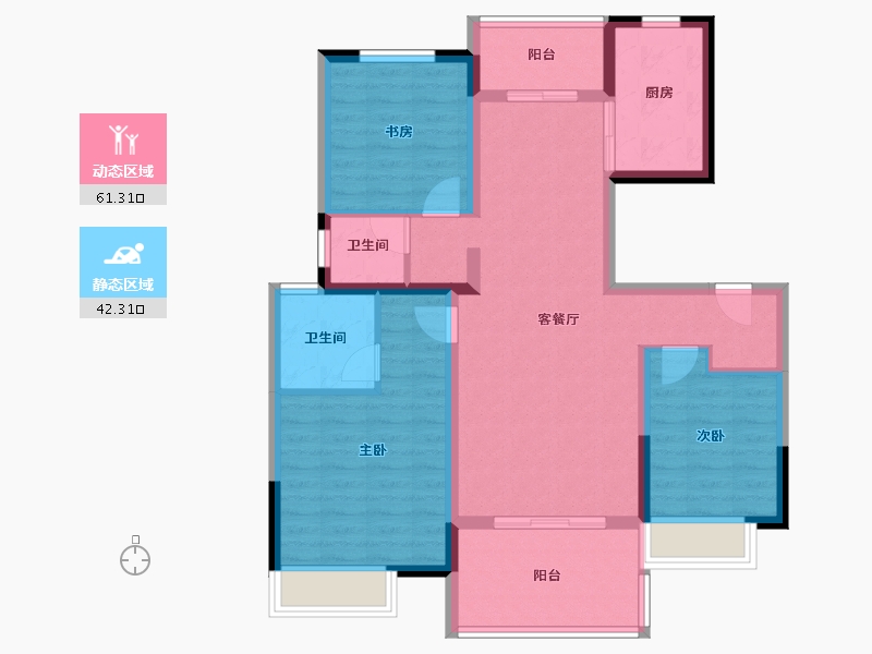 江苏省-镇江市-美的城三区·悦然里-92.01-户型库-动静分区