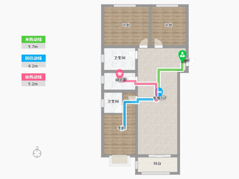 河北省-衡水市-港湾家园-104.00-户型库-动静线