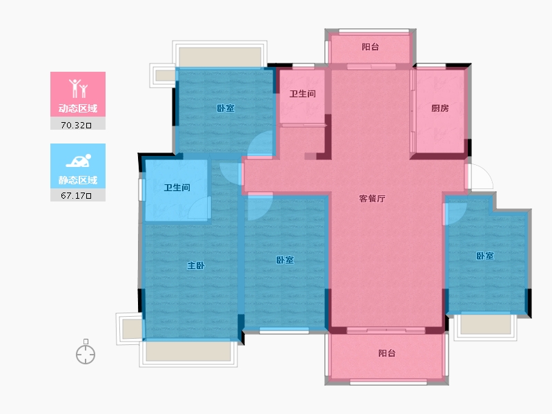 河南省-南阳市-滨湖春城-123.20-户型库-动静分区