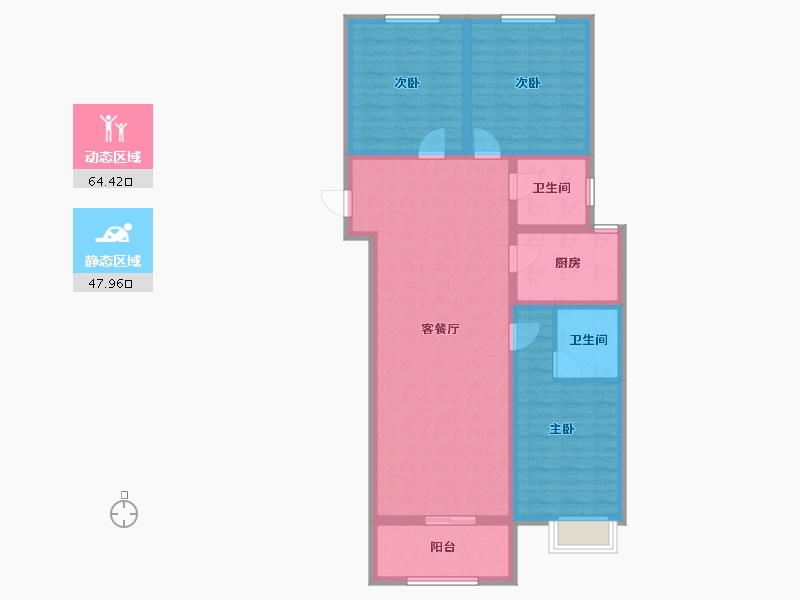 河北省-衡水市-港湾家园-100.60-户型库-动静分区