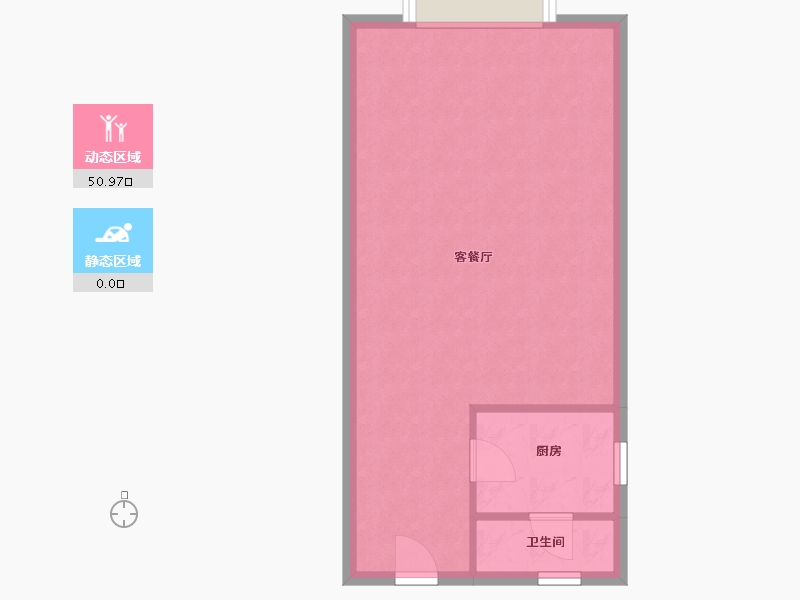 浙江省-杭州市-杭州世茂天玑公寓-46.79-户型库-动静分区