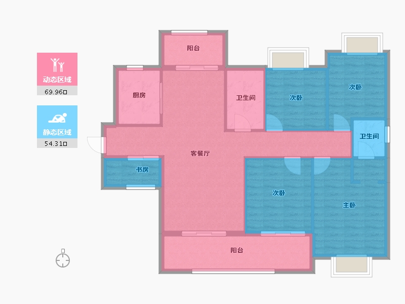 湖南省-湘潭市-大汉龍雲臺-112.88-户型库-动静分区