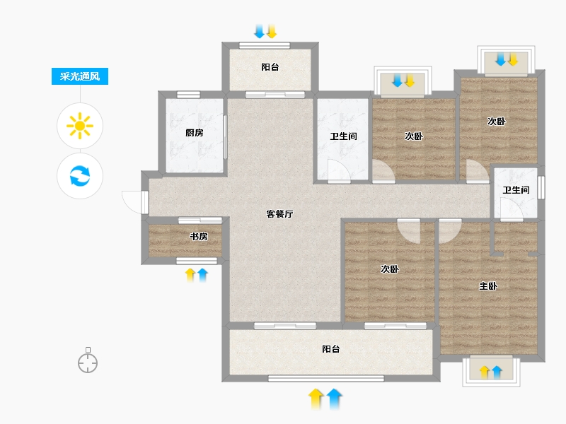 湖南省-湘潭市-大汉龍雲臺-112.88-户型库-采光通风