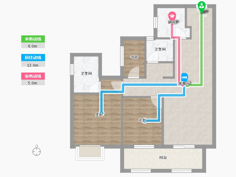 湖南省-湘潭市-大汉龍雲臺-77.93-户型库-动静线