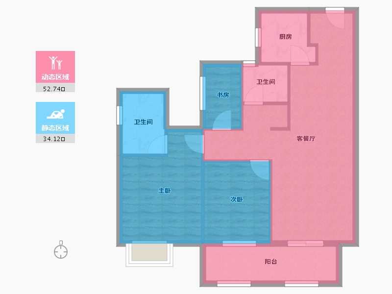 湖南省-湘潭市-大汉龍雲臺-77.93-户型库-动静分区