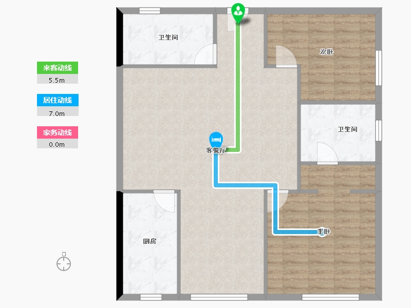 浙江省-杭州市-杭州世茂天玑公寓-96.68-户型库-动静线