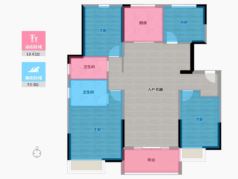 江苏省-镇江市-美的城三区·悦然里-100.00-户型库-动静分区