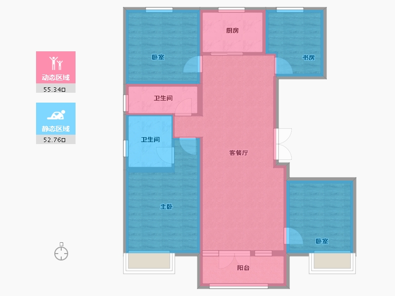 河北省-张家口市-远洋尚东万和-109.47-户型库-动静分区