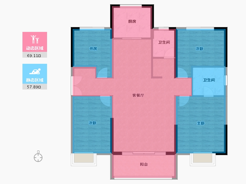 湖南省-湘潭市-金奥湘江公馆-115.00-户型库-动静分区