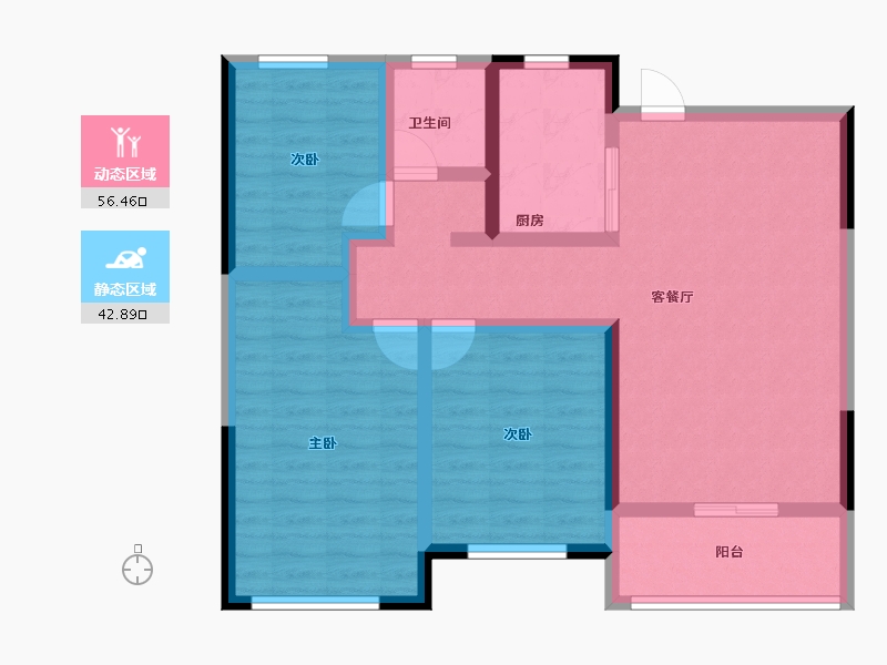 山东省-莱芜市-兴宇凤栖台-88.00-户型库-动静分区