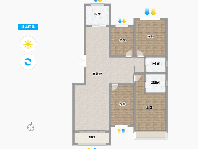 山东省-滨州市-融汇新里程-143.32-户型库-采光通风