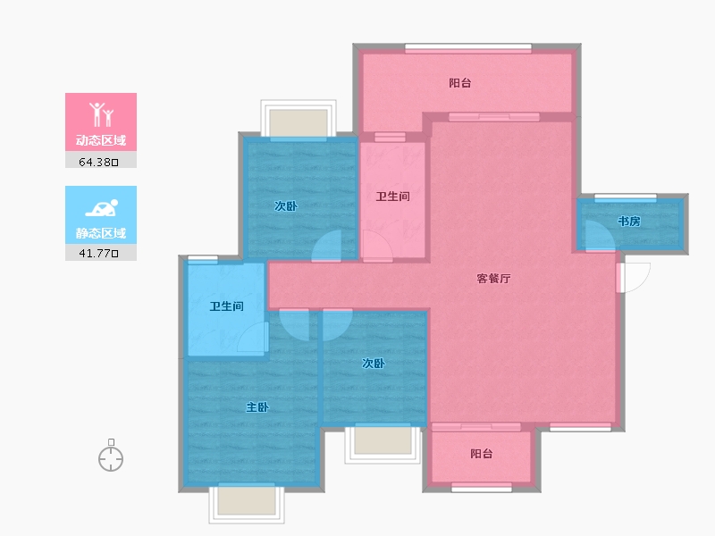 湖南省-湘潭市-大汉龍雲臺-96.31-户型库-动静分区