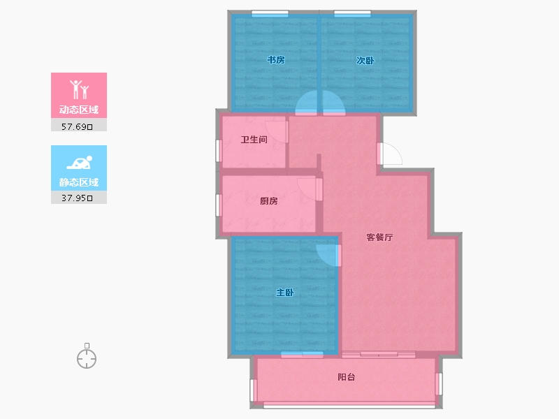 河北省-廊坊市-荣盛·花语璟园-85.60-户型库-动静分区