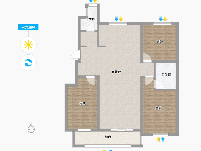 辽宁省-葫芦岛市-天顺红海湾二期-100.77-户型库-采光通风