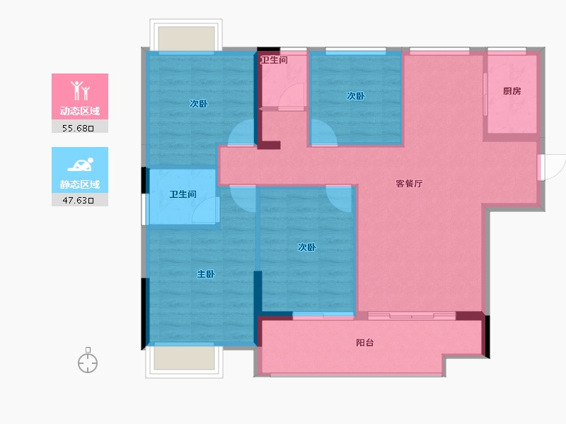 福建省-宁德市-万春·玖珑郡-93.76-户型库-动静分区