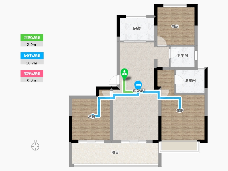 安徽省-合肥市-徽创君泊-95.87-户型库-动静线