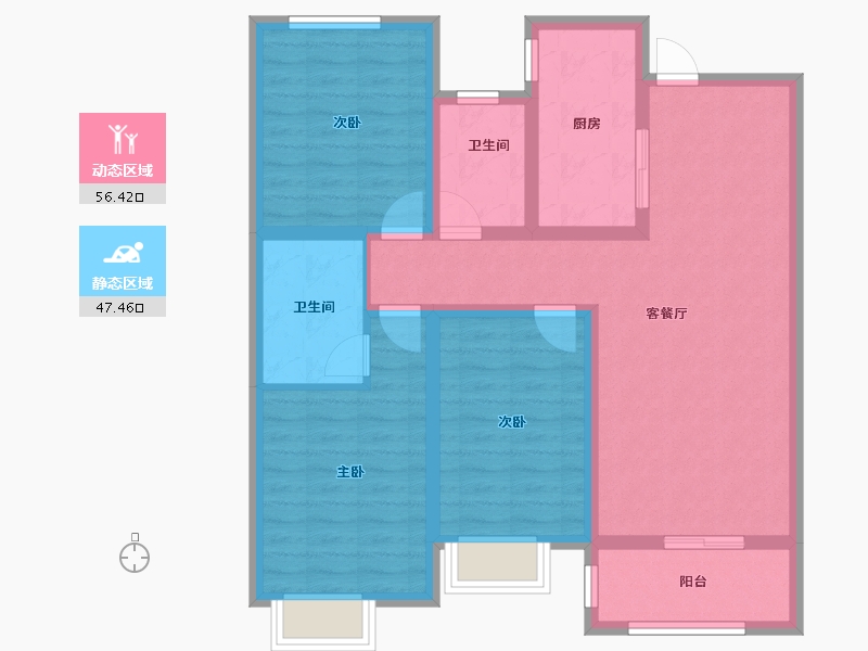 河北省-衡水市-港湾家园-92.00-户型库-动静分区