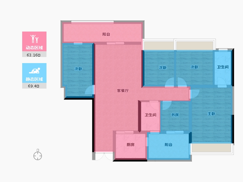 广西壮族自治区-河池市-宝能国宾府-118.06-户型库-动静分区