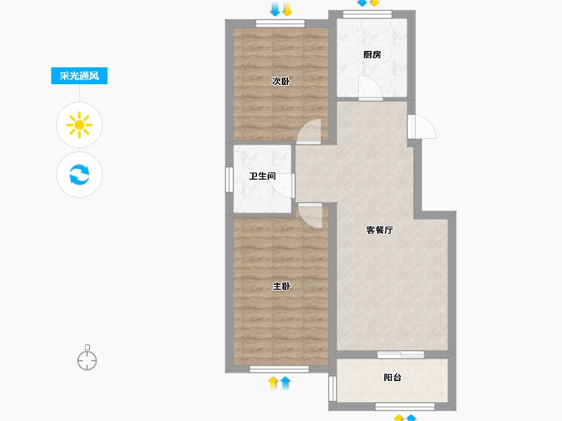 辽宁省-葫芦岛市-天顺红海湾二期-67.96-户型库-采光通风