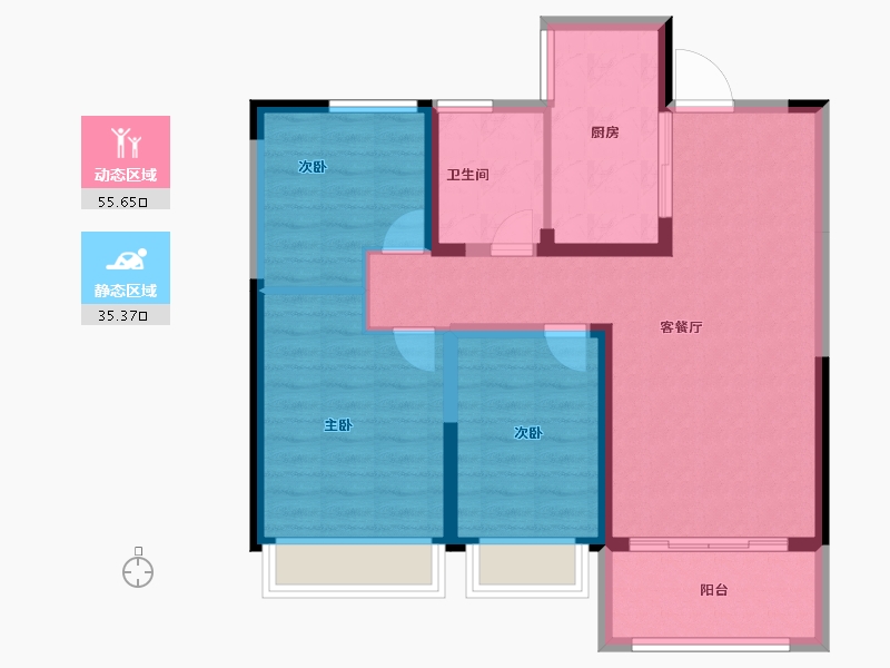 河南省-濮阳市-开州城投馨园-81.36-户型库-动静分区