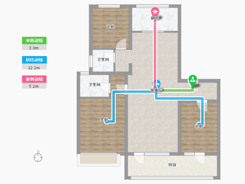 山东省-济宁市-九巨龙青年城3期·华锦苑-98.26-户型库-动静线