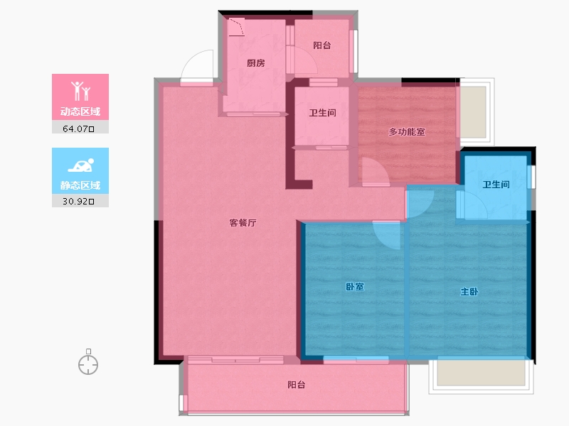 广西壮族自治区-崇左市-崇左碧桂园公园上城-85.18-户型库-动静分区