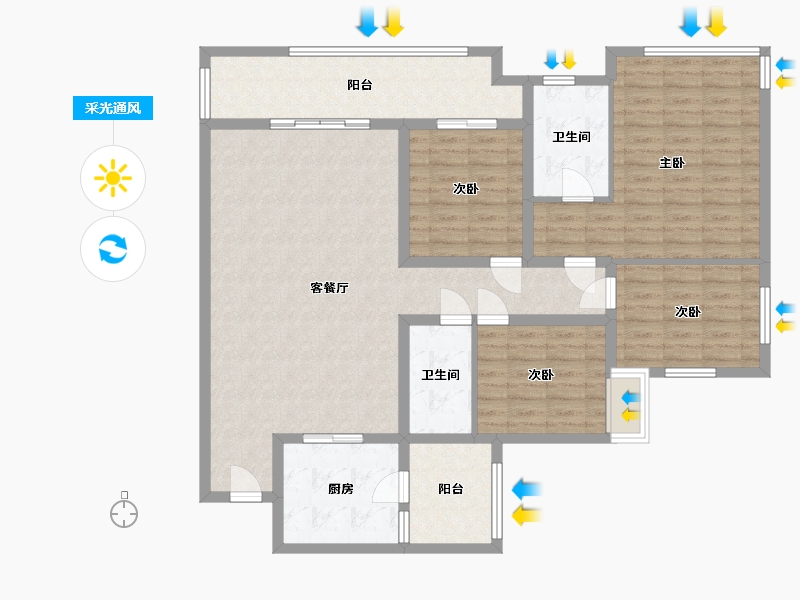 贵州省-毕节市-南山御景-116.00-户型库-采光通风