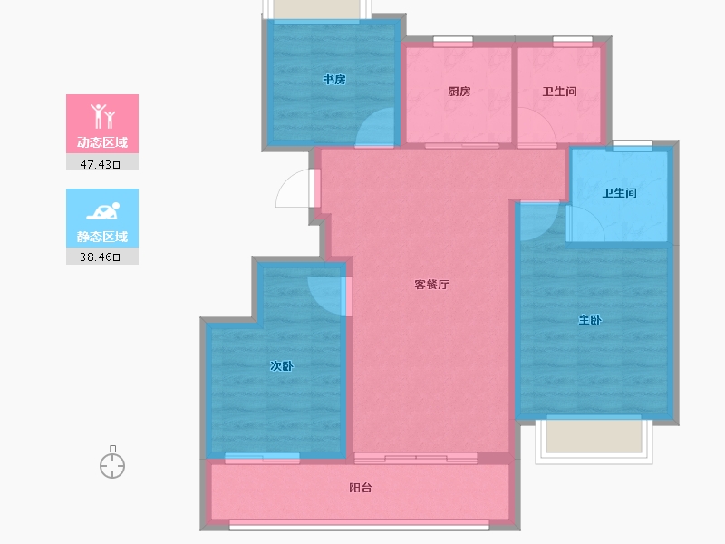 浙江省-衢州市-天阳融信·澜岸铭邸-76.80-户型库-动静分区