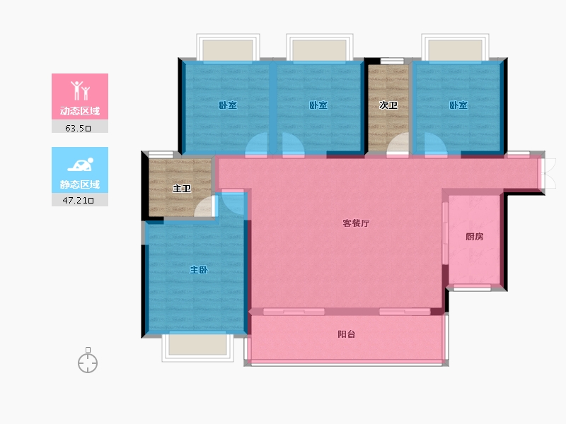 湖南省-邵阳市-壹号名邸-108.49-户型库-动静分区